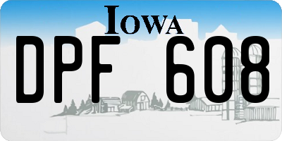 IA license plate DPF608