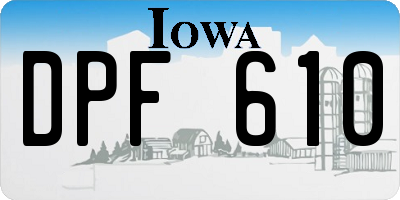 IA license plate DPF610