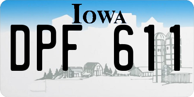 IA license plate DPF611