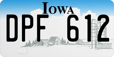 IA license plate DPF612