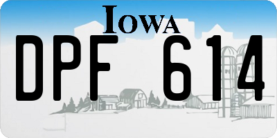 IA license plate DPF614