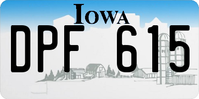 IA license plate DPF615