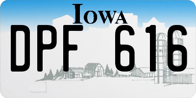 IA license plate DPF616