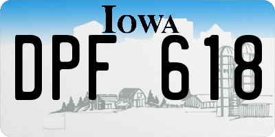 IA license plate DPF618
