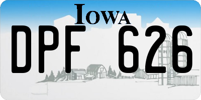 IA license plate DPF626