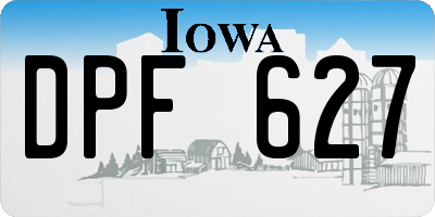 IA license plate DPF627