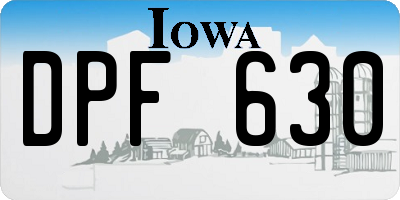 IA license plate DPF630
