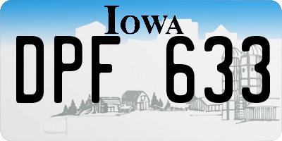 IA license plate DPF633