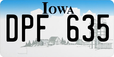 IA license plate DPF635