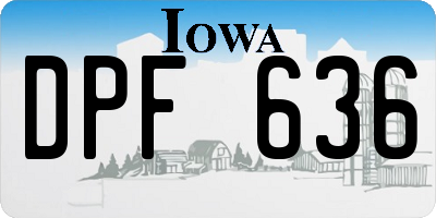 IA license plate DPF636