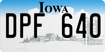 IA license plate DPF640