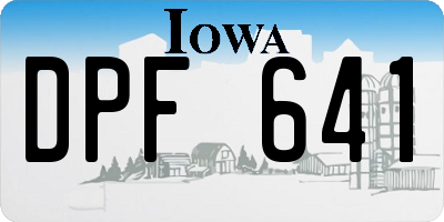 IA license plate DPF641