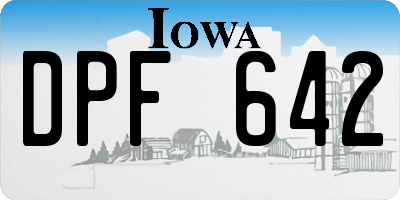 IA license plate DPF642