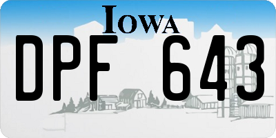 IA license plate DPF643