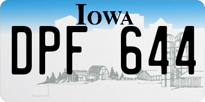 IA license plate DPF644