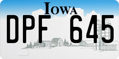 IA license plate DPF645