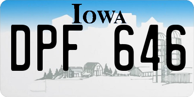 IA license plate DPF646