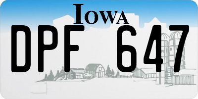 IA license plate DPF647