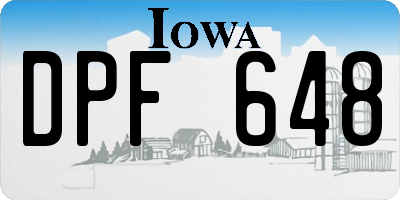 IA license plate DPF648
