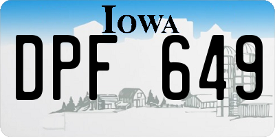 IA license plate DPF649