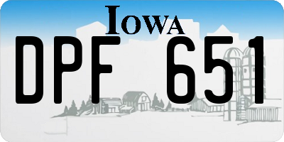 IA license plate DPF651
