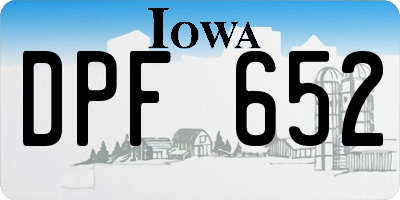 IA license plate DPF652