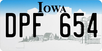 IA license plate DPF654