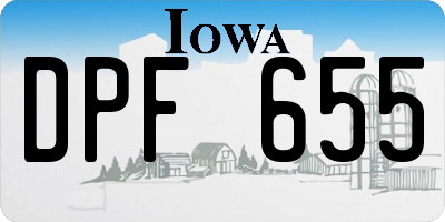 IA license plate DPF655
