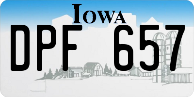 IA license plate DPF657