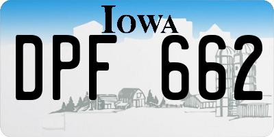 IA license plate DPF662