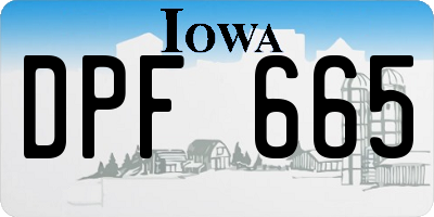 IA license plate DPF665