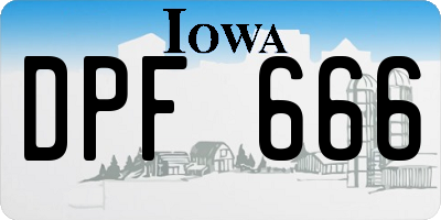 IA license plate DPF666