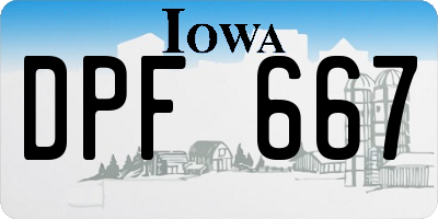 IA license plate DPF667