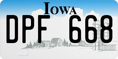 IA license plate DPF668
