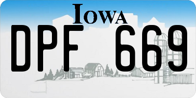 IA license plate DPF669