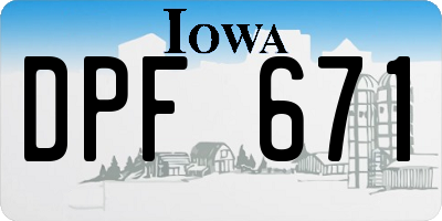 IA license plate DPF671