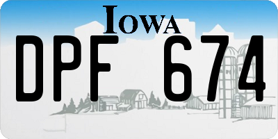 IA license plate DPF674