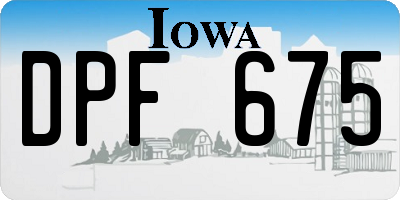 IA license plate DPF675
