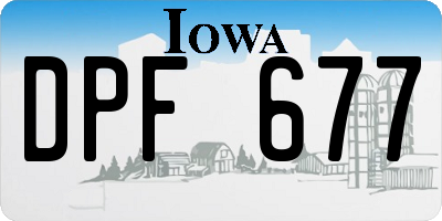IA license plate DPF677