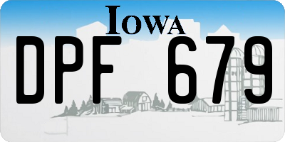 IA license plate DPF679