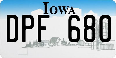 IA license plate DPF680