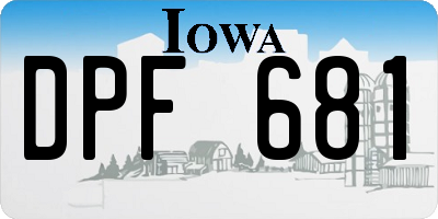 IA license plate DPF681