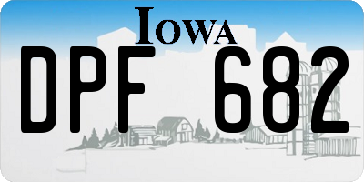 IA license plate DPF682