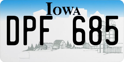 IA license plate DPF685
