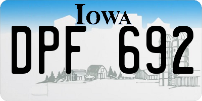 IA license plate DPF692