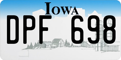 IA license plate DPF698
