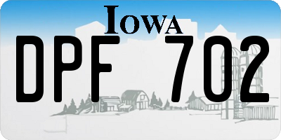 IA license plate DPF702