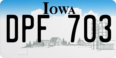 IA license plate DPF703