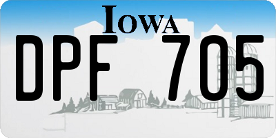 IA license plate DPF705