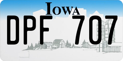 IA license plate DPF707